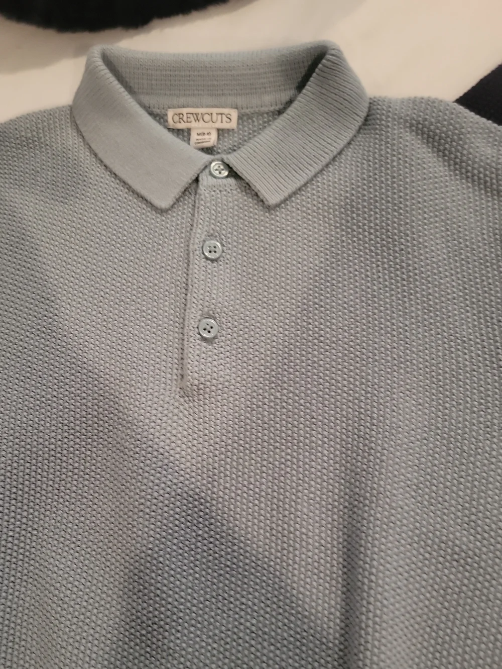 NWOT Boys Crewcuts Pale Blue Textured Polo Knit 8/9